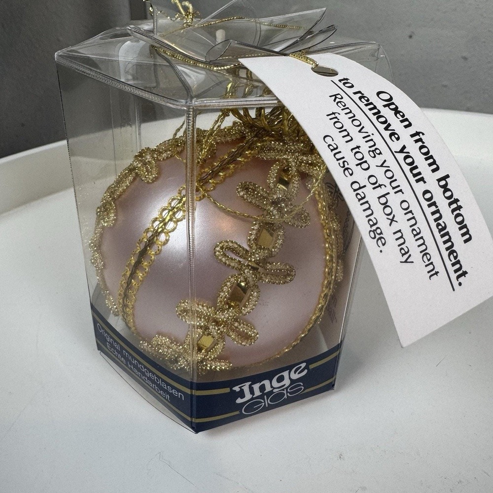 Vtg 1986 INGE GLAS German Hand Blown Glass ~ Christmas Ornament Collectors Club